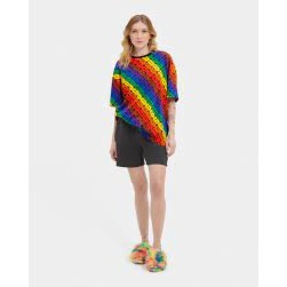 UGG Toni Pride Rainbow Logo Oversized Limited Edition Unisex T-shirt - Picture 2 of 8